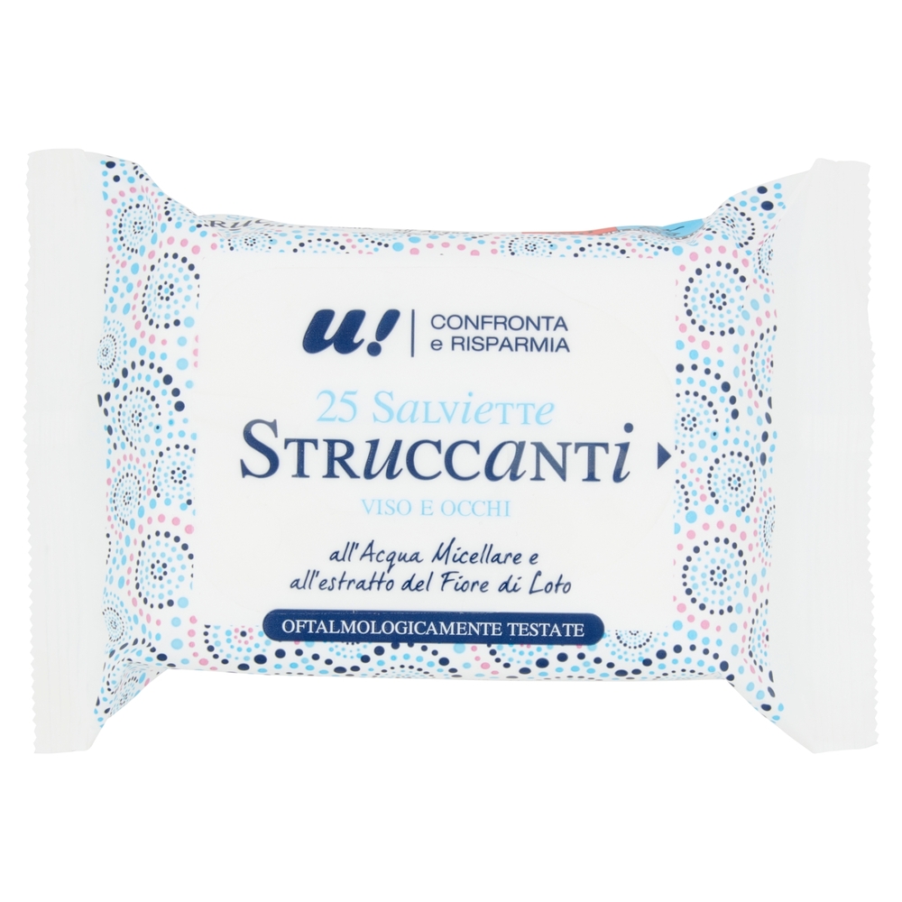 25 Salviette Struccanti Viso e Occhi U! Confronta e Risparmia